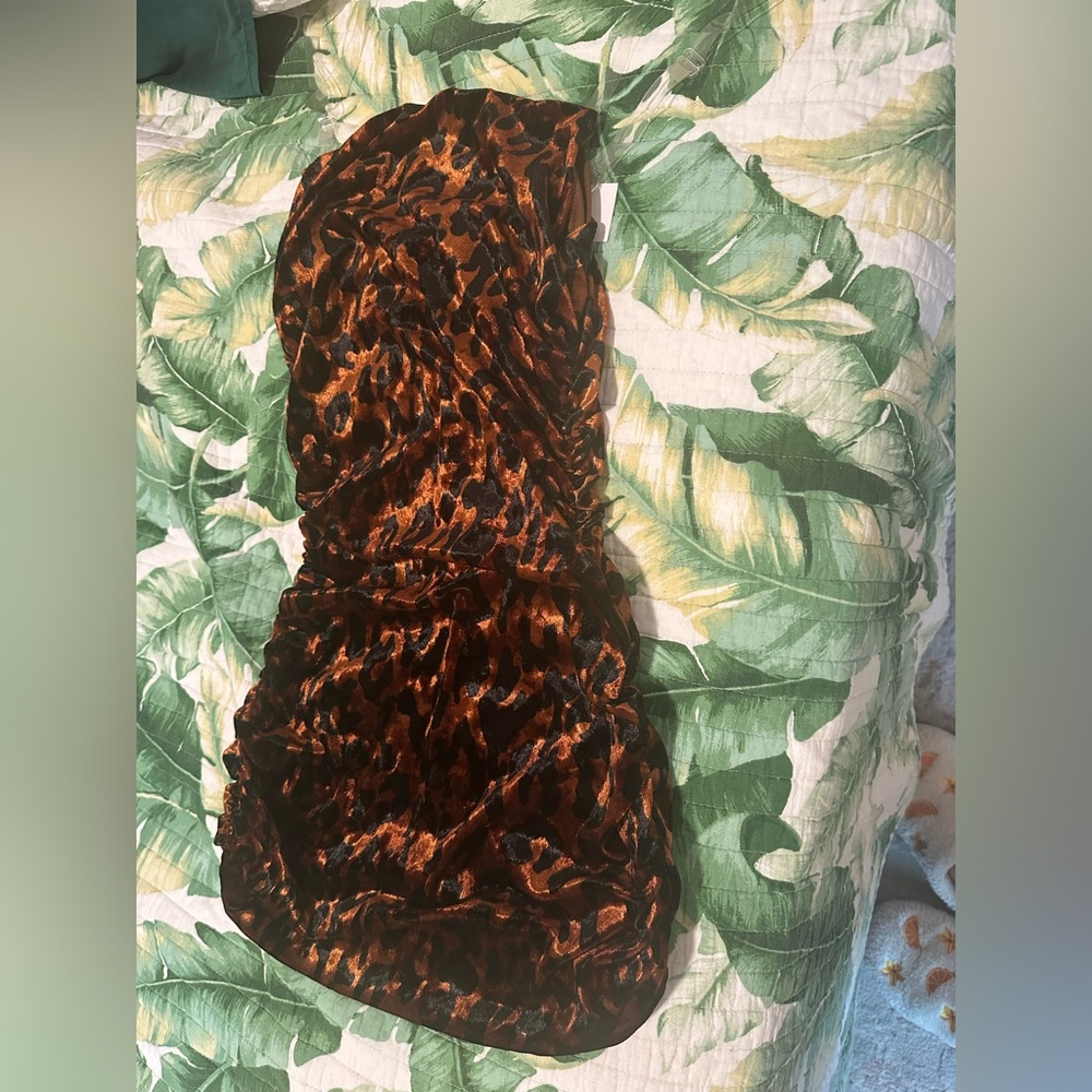 Forgot Who I Am - AKIRA - Leopard Cowl mini dress size S Small w/ elastic straps